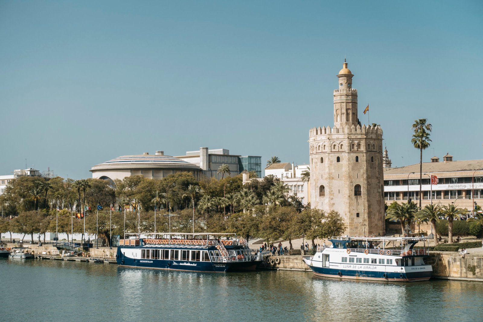 View Of Guadalquivir River And Torre Del Oro In Seville