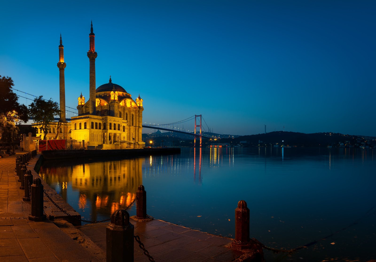 Mosque Ortakoy At Sunrise